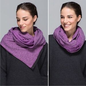 Lululemon Vinyasa Scarf Mini Check Pique Ultra Violet Black Purple Rulu Wrap
